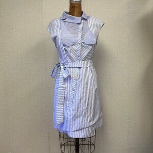 NWT Deadstock 2000s Tov Holy Pinstripe Sleeveless Shirt Dress Medium or Large